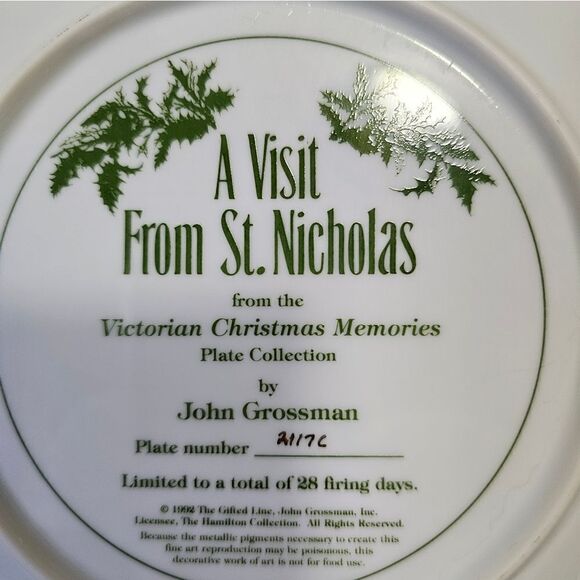 Vintage " A Visit from St. Nicholas " by John Grossman 8.5" porcelain plate - Picture 3 of 6